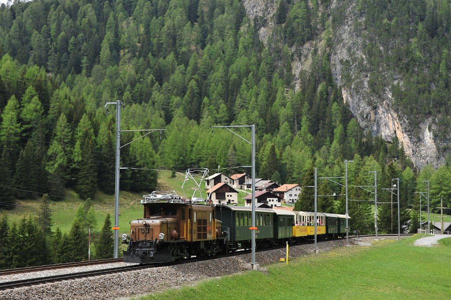 2019.06.11 RhB Ge 6-6 I 414 Albulabahn Krokodil Bahnfest Bergün (20)